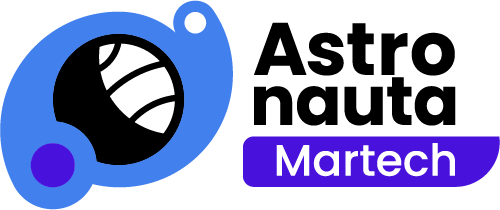 Logo da Astronauta Martech, empresa de marketing digital e tecnologia voltada para educação e ensino.